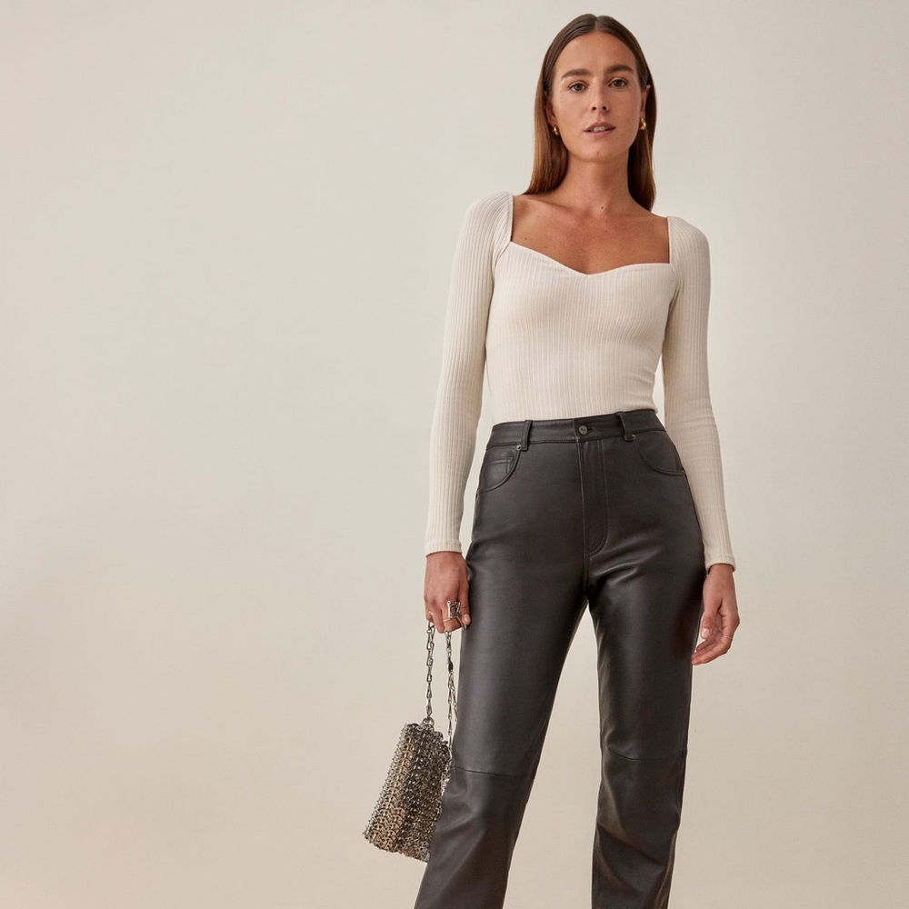NWT Reformation October Knit Top in bone
